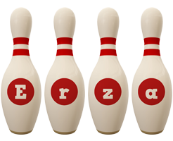 Erza bowling-pin logo