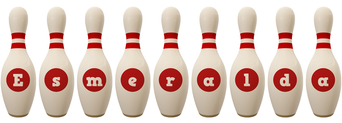 Esmeralda bowling-pin logo