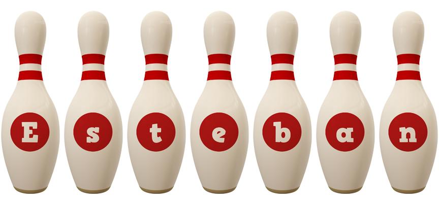 Esteban bowling-pin logo