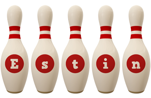 Estin bowling-pin logo