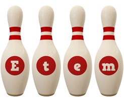 Etem bowling-pin logo