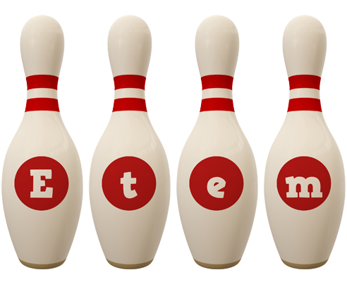 Etem bowling-pin logo