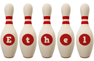 Ethel bowling-pin logo