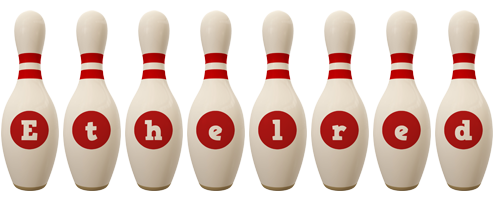 Ethelred bowling-pin logo