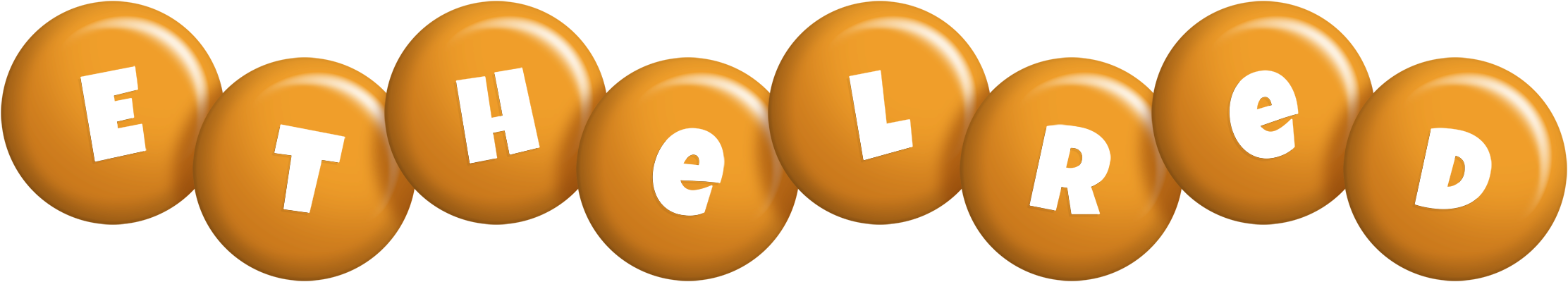 Ethelred candy-orange logo