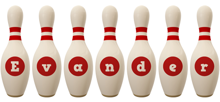 Evander bowling-pin logo