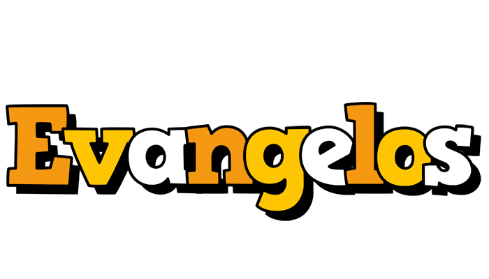 Evangelos cartoon logo