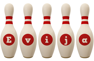 Evija bowling-pin logo