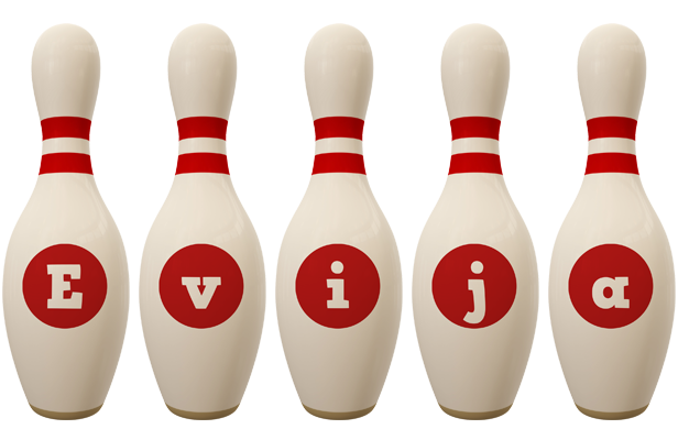 Evija bowling-pin logo