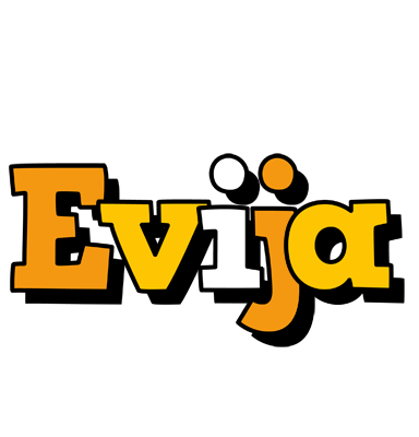 Evija cartoon logo