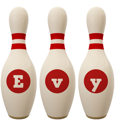Evy bowling-pin logo