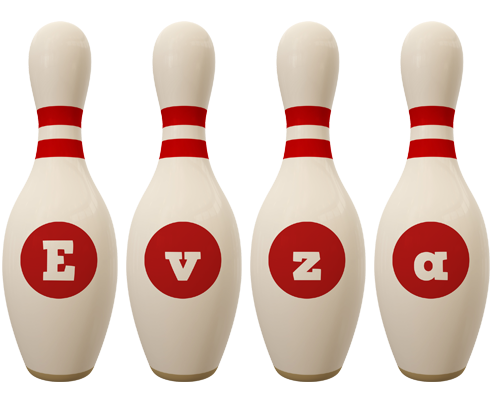 Evza bowling-pin logo