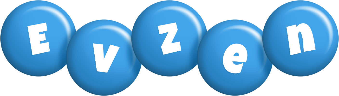 Evzen candy-blue logo