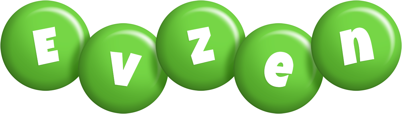 Evzen candy-green logo