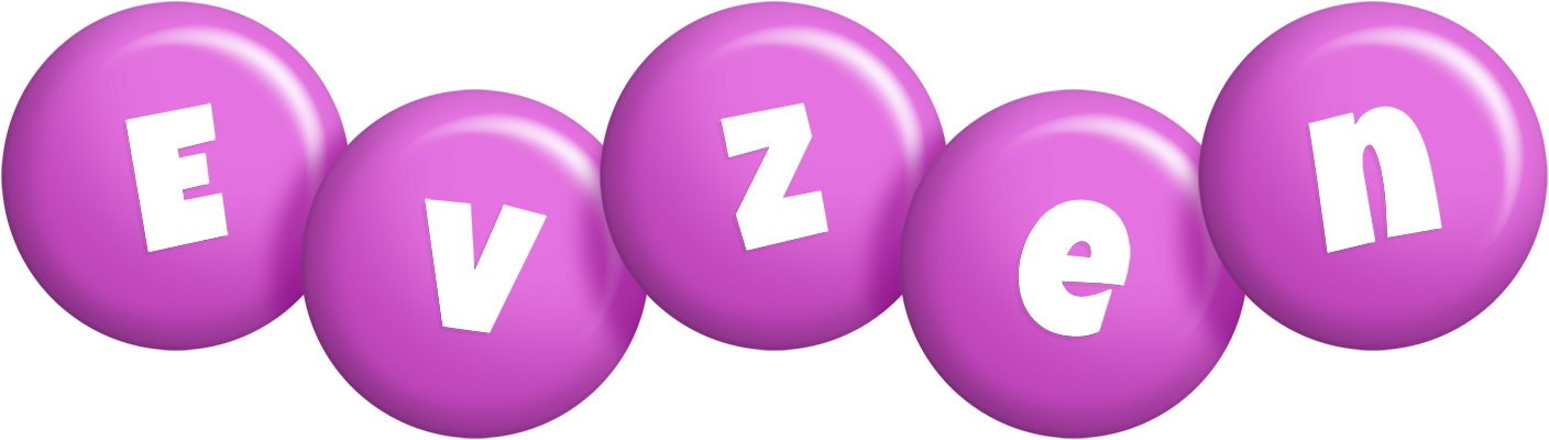 Evzen candy-purple logo