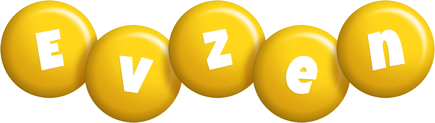 Evzen candy-yellow logo