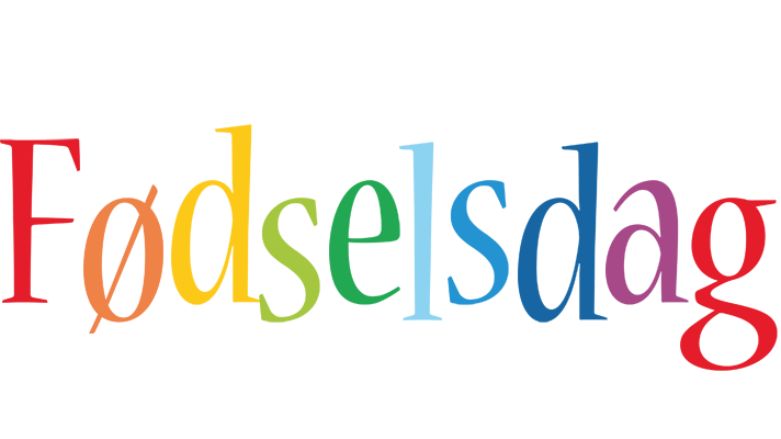 FØDSELSDAG logo effect. Colorful text effects in various flavors. Customize your own text here: https://www.textgiraffe.com/logos/birthday/