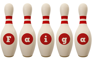 Faiga bowling-pin logo