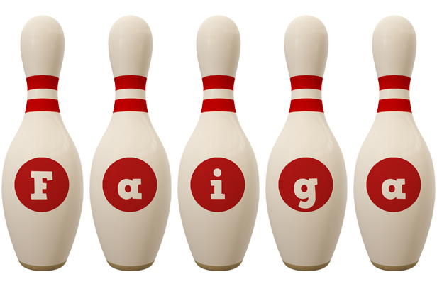 Faiga bowling-pin logo