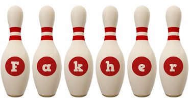 Fakher bowling-pin logo