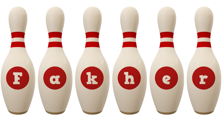 Fakher bowling-pin logo