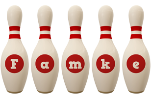 Famke bowling-pin logo
