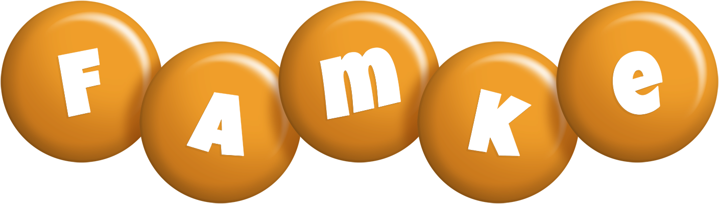 Famke candy-orange logo