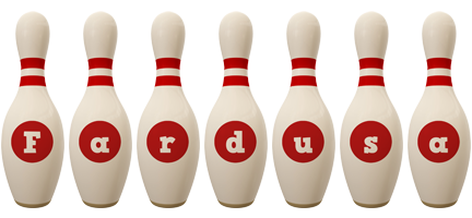 Fardusa bowling-pin logo