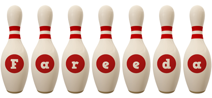 Fareeda bowling-pin logo