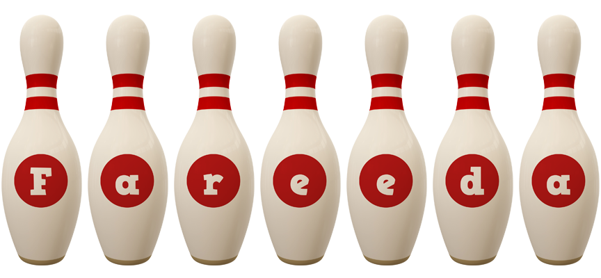 Fareeda bowling-pin logo