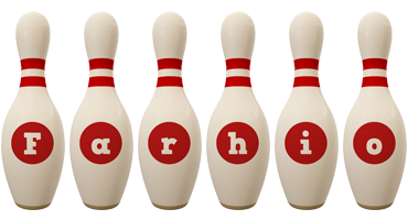 Farhio bowling-pin logo