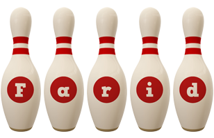Farid bowling-pin logo