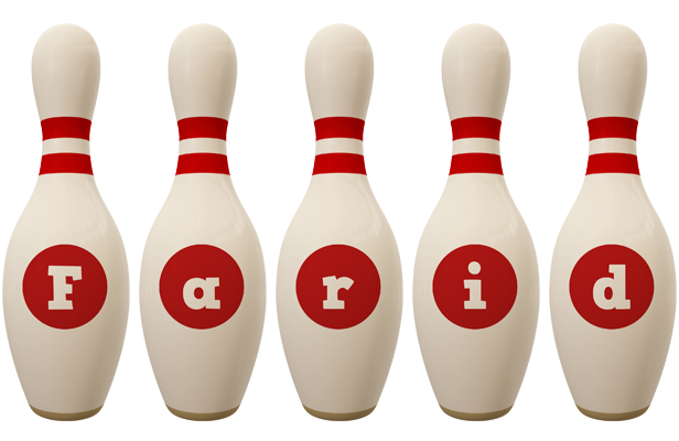 Farid bowling-pin logo