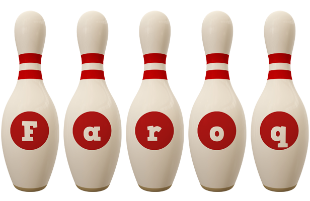 Faroq bowling-pin logo