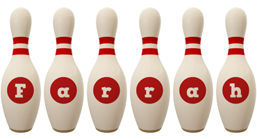 Farrah bowling-pin logo