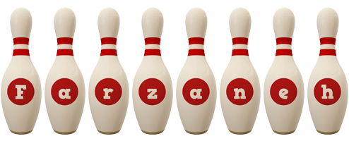 Farzaneh bowling-pin logo