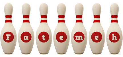 Fatemeh bowling-pin logo