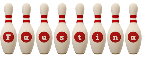 Faustina bowling-pin logo