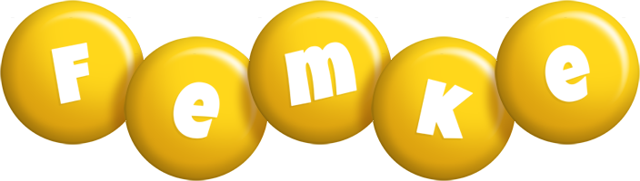 Femke candy-yellow logo