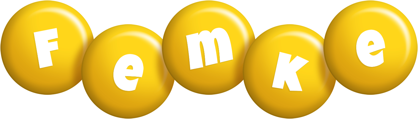 Femke candy-yellow logo