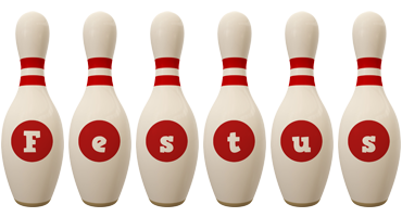 Festus bowling-pin logo