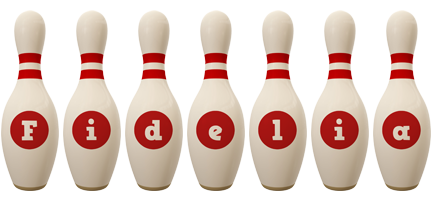 Fidelia bowling-pin logo