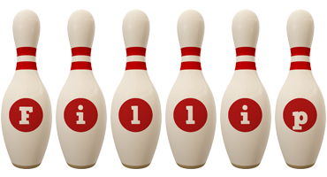 Fillip bowling-pin logo