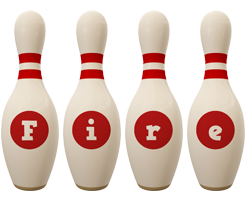 Fire bowling-pin logo