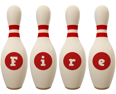 Fire bowling-pin logo