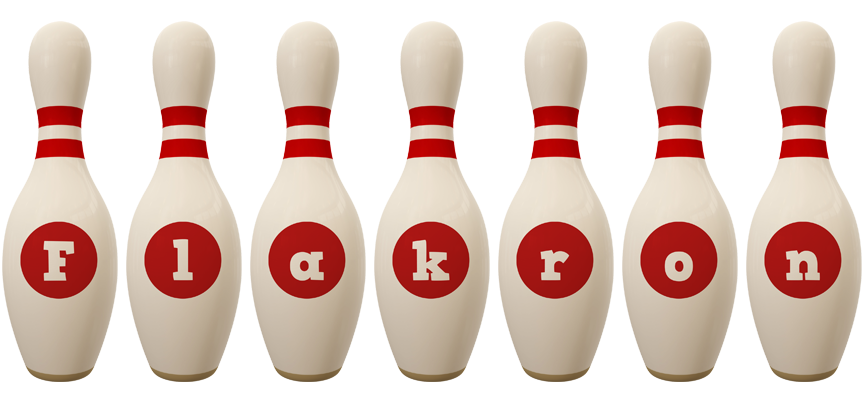 Flakron bowling-pin logo