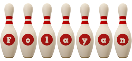 Folayan bowling-pin logo