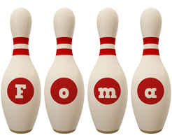 Foma bowling-pin logo