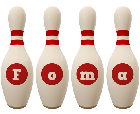 Foma bowling-pin logo