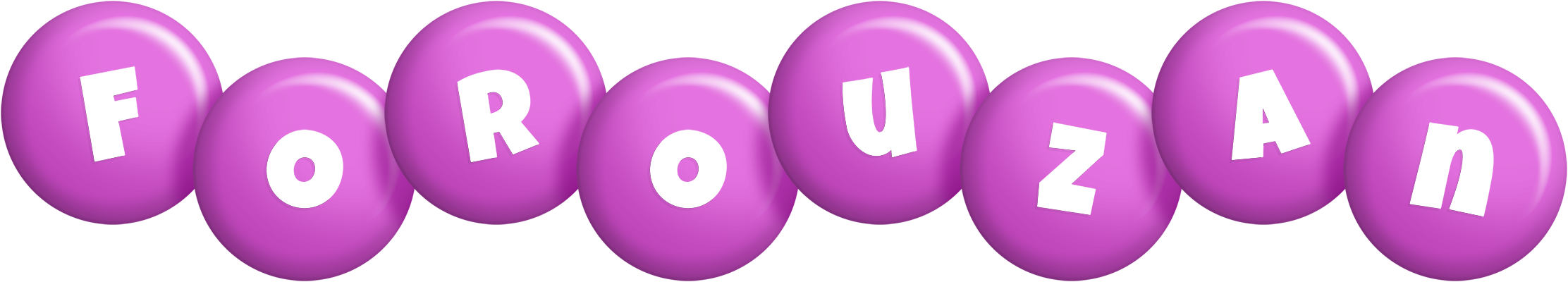 Forouzan candy-purple logo